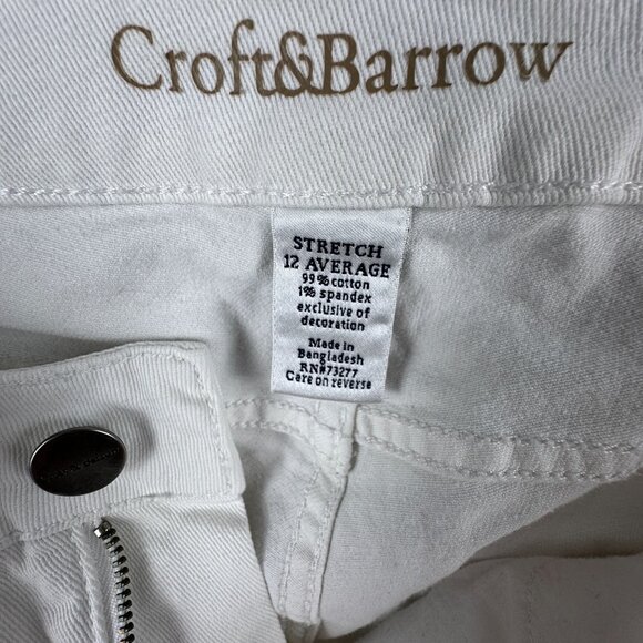 Croft & Barrow Wide Leg Jeans Womens Size 12 Average Natural Fit Stretch White - Picture 6 of 12